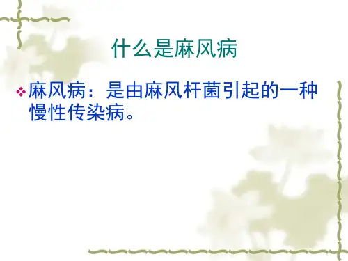 麻风病健康教育讲座PPT课件