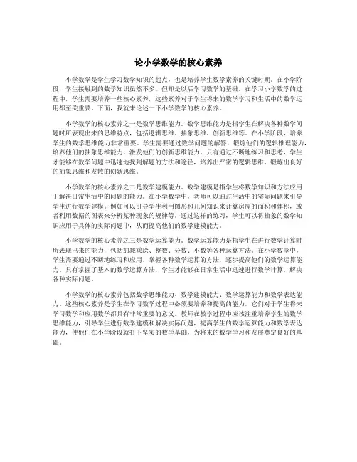 论小学数学的核心素养