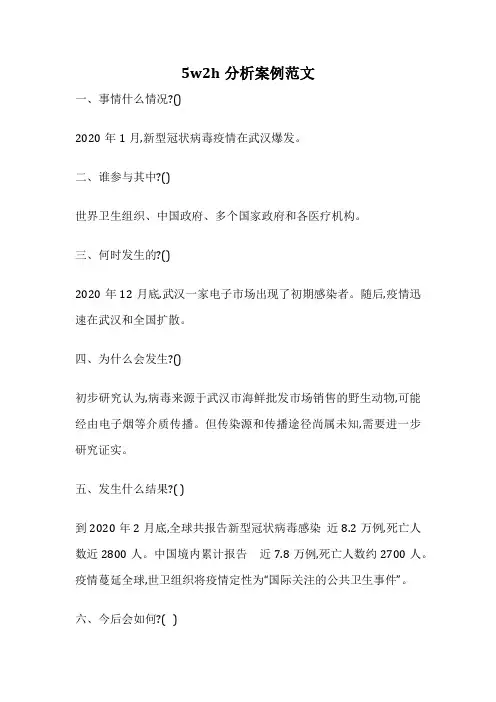 5w2h分析案例范文