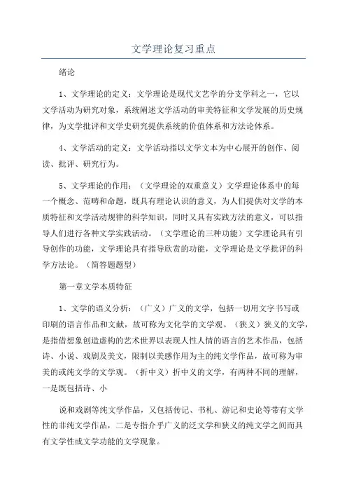 文学理论复习重点