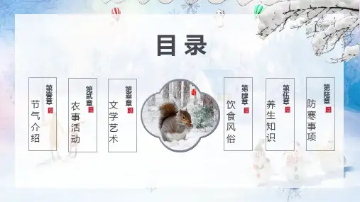 中国风二十四节气小寒节气介绍课件PPT模板