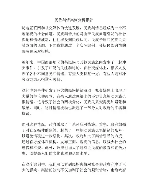 民族舆情案例分析报告
