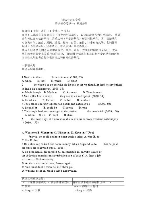 专四常考语法点汇总