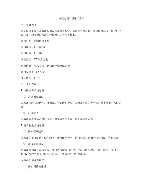 海绵专项工程施工方案