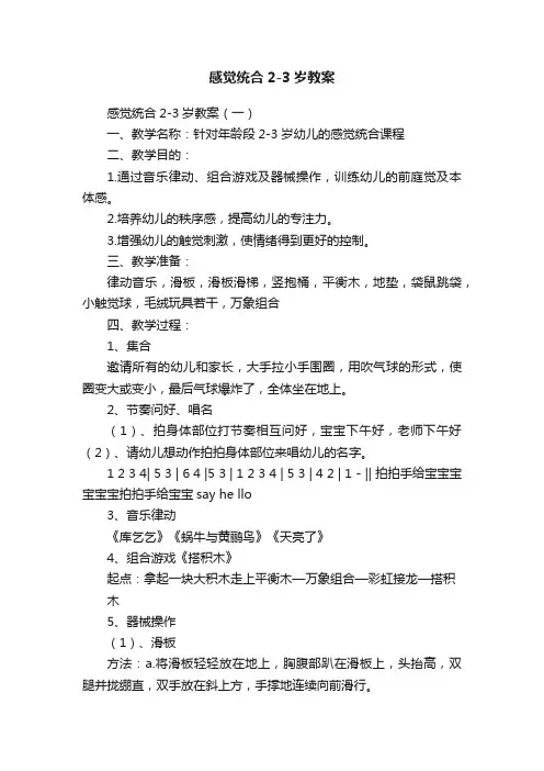 感觉统合2-3岁教案