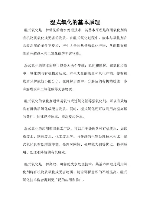 湿式氧化的基本原理