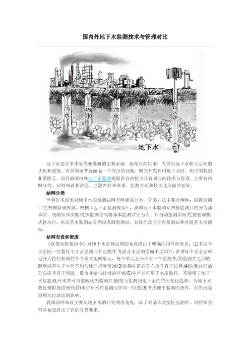 国内外地下水监测技术与管理对比