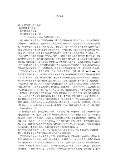 延安精神体会范文