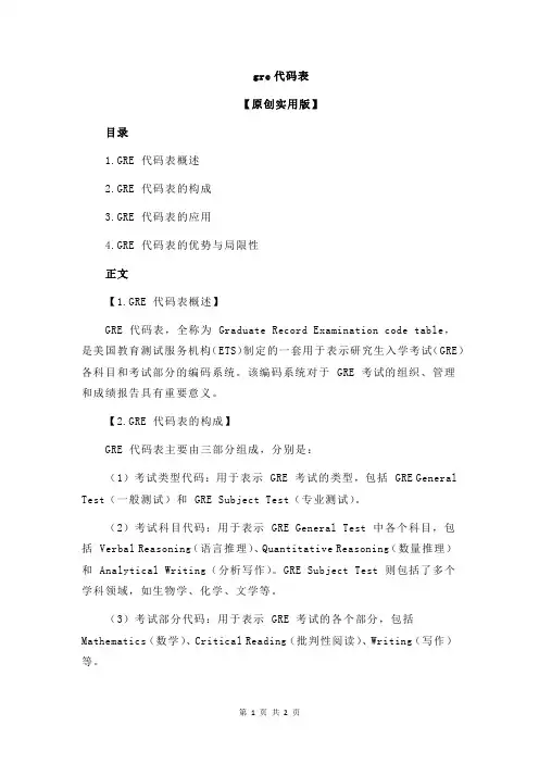 gre代码表