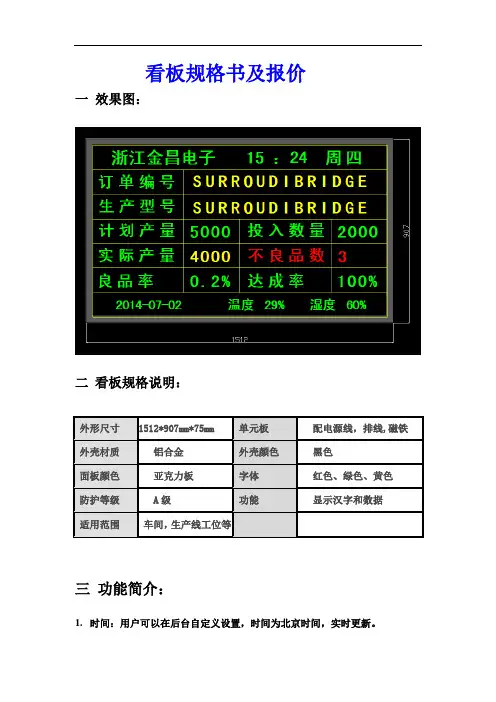 车间生产管理看板方案1