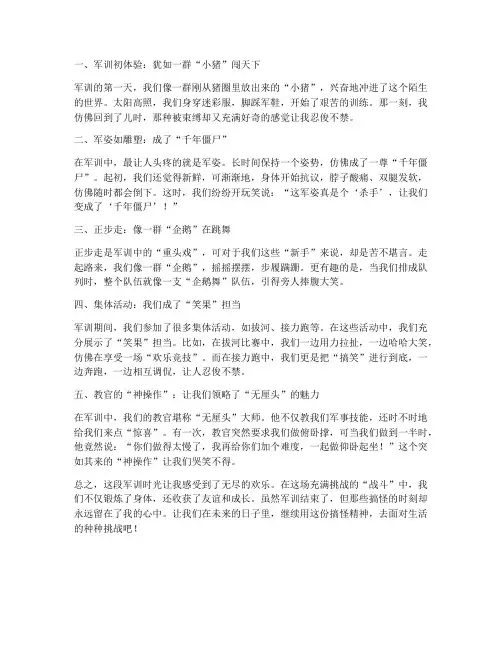 军训心得体会搞怪句子