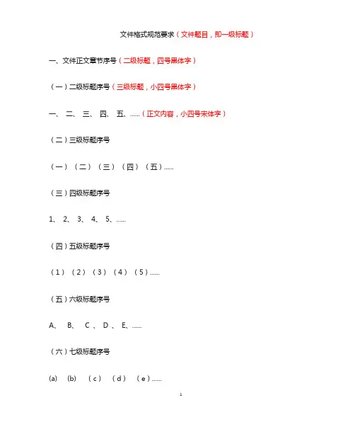 文件格式规范要求