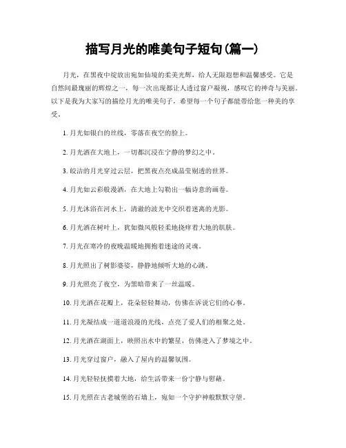 描写月光的唯美句子短句(精选两篇)