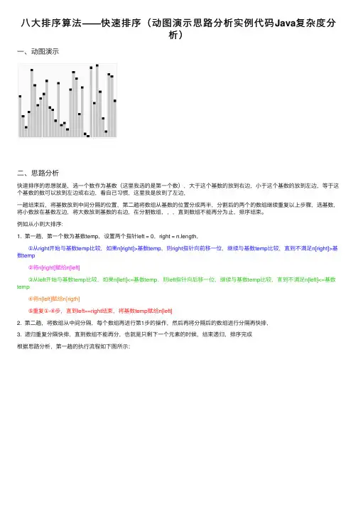 八大排序算法——快速排序（动图演示思路分析实例代码Java复杂度分析）