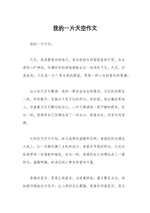我的一片天空作文
