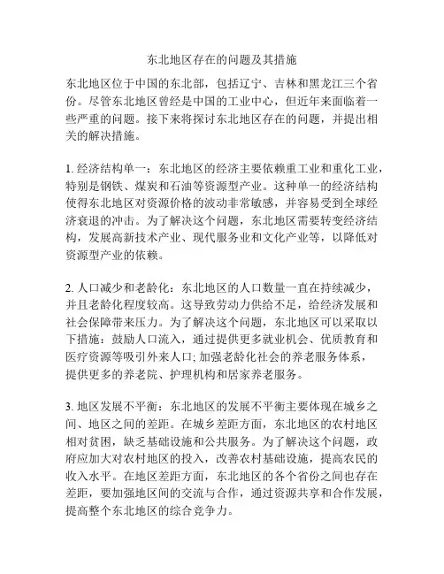 东北地区存在的问题及其措施