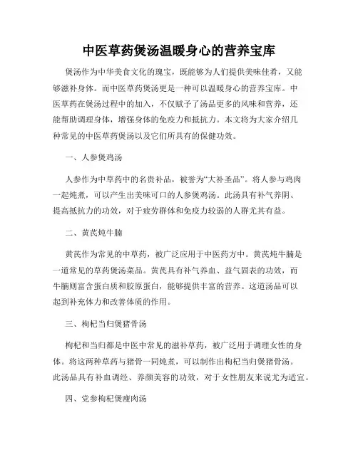 中医草药煲汤温暖身心的营养宝库