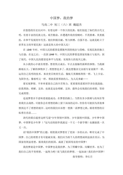 魏超杰(我的中国梦)