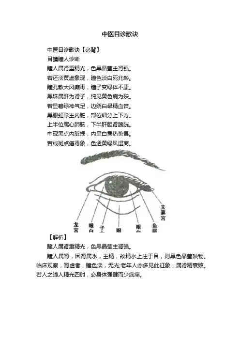 中医目诊歌诀
