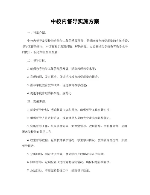 中校内督导实施方案