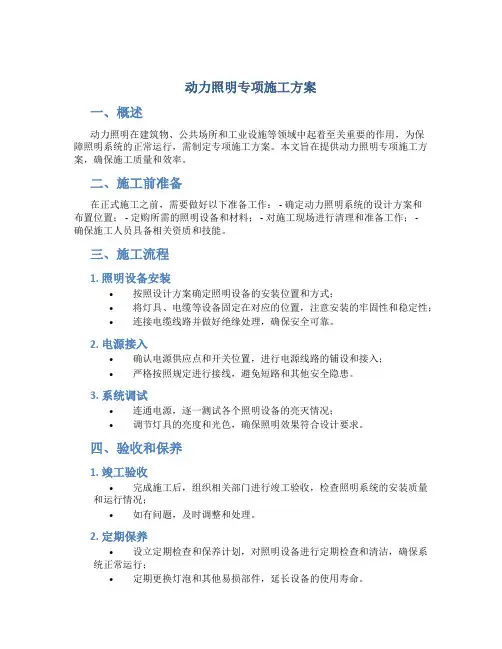 动力照明专项施工方案
