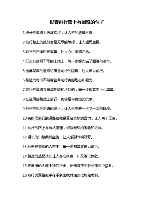 形容前行路上有困难的句子
