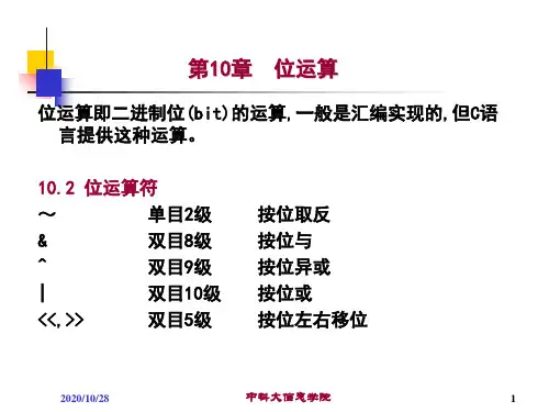 10-位运算 计算机程序设计(C语言)教学课件