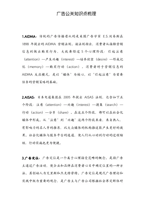 广告公关重点知识点梳理
