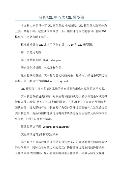 解析UML中五类UML模型图
