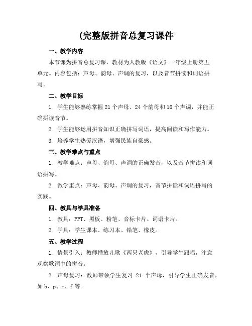(完整版拼音总复习课件