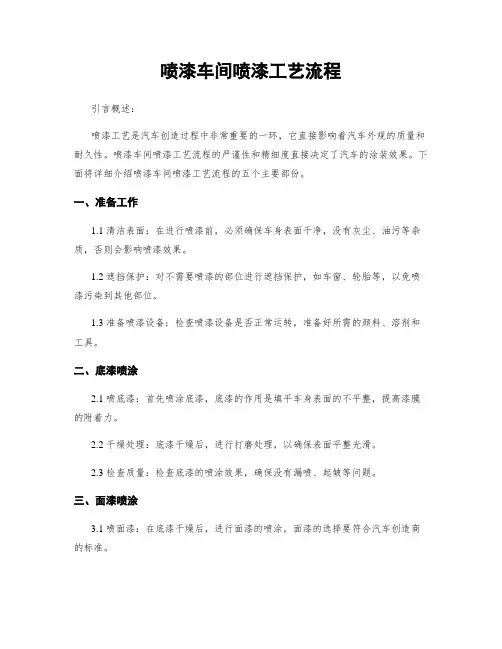 喷漆车间喷漆工艺流程