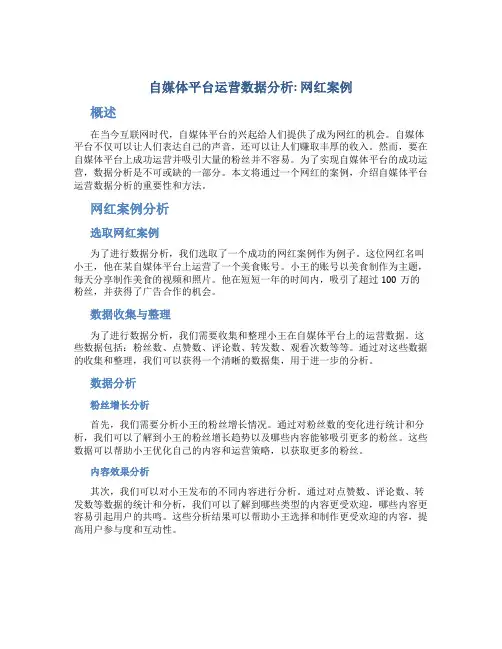 自媒体平台运营数据分析网红案列