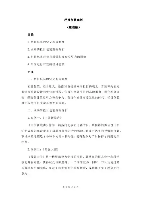 栏目包装案例