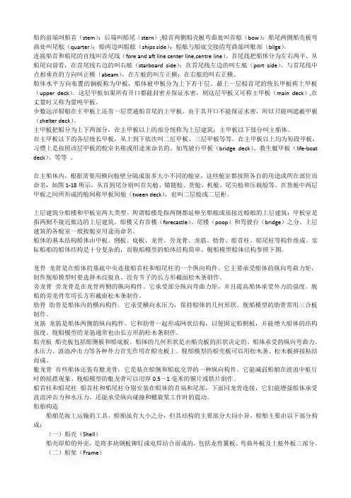 船舶各部位名称