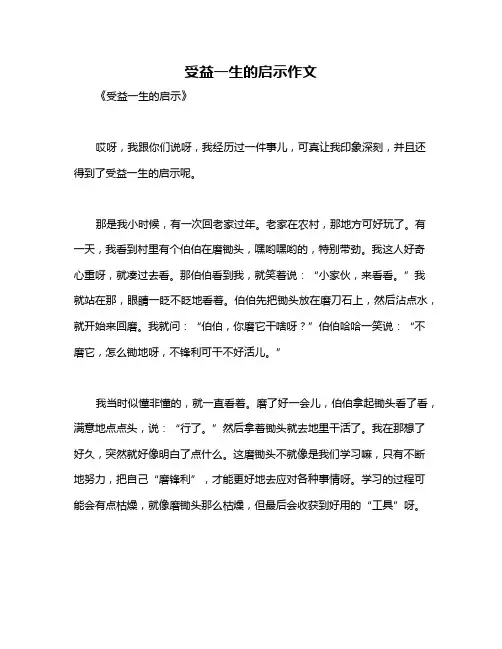 受益一生的启示作文