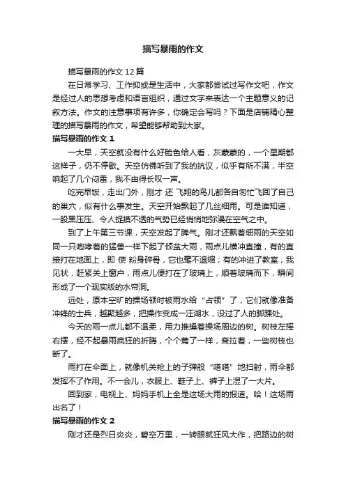 描写暴雨的作文