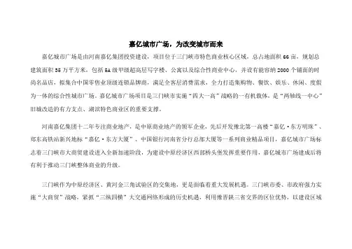 三门峡嘉亿城市广场 简介-商业地产门户佳阳CBD网