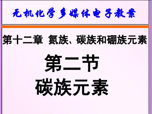 天津大学无机化学课件第十二章氮族碳族和硼族2