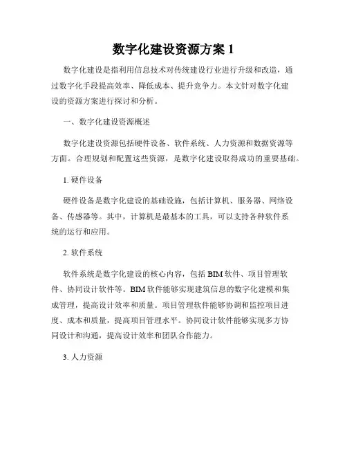 数字化建设资源方案1