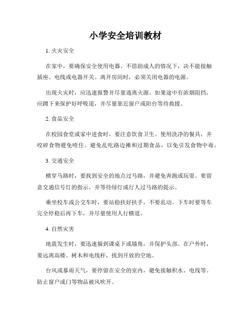小学安全培训教材