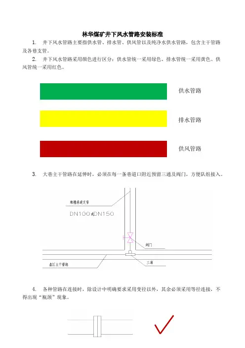 煤矿井下风水管路安装标准