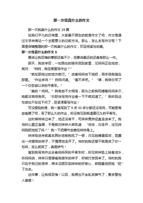 那一次我真什么的作文