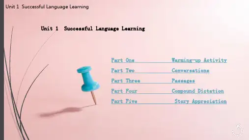 精品课件-大学英语听力应用教程(第1册)-Unit 1 Successful Language