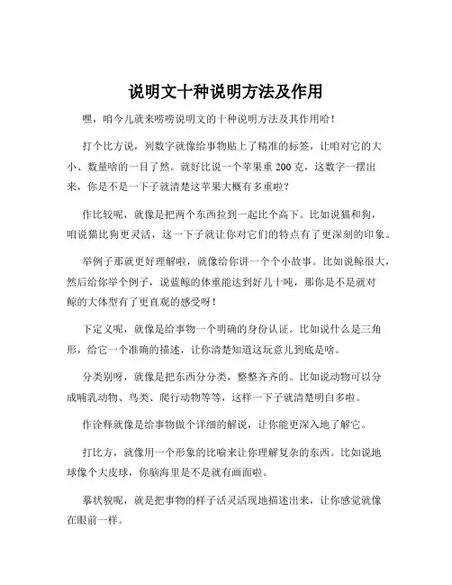 说明文十种说明方法及作用