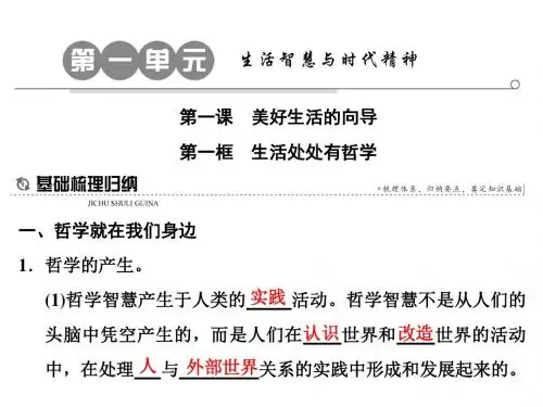 高中政治第一课美好生活的向导第一框生活处处有哲学课件新人教版必修4