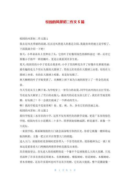 校园的风景初二作文5篇