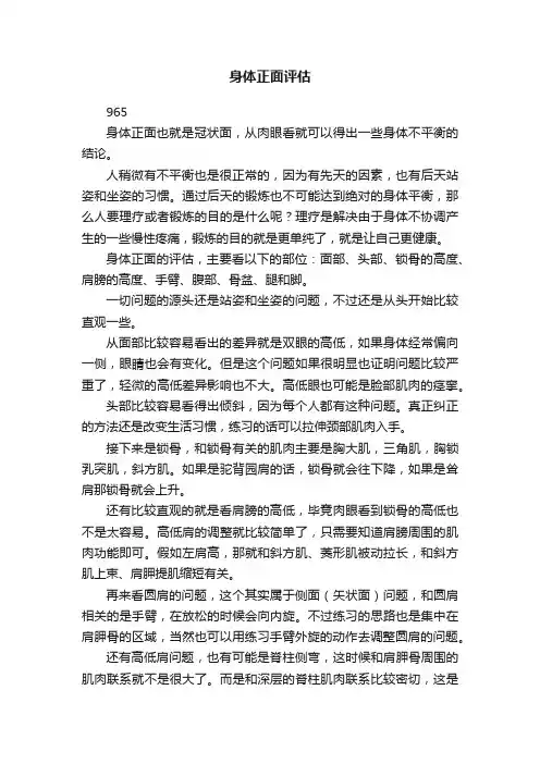 身体正面评估
