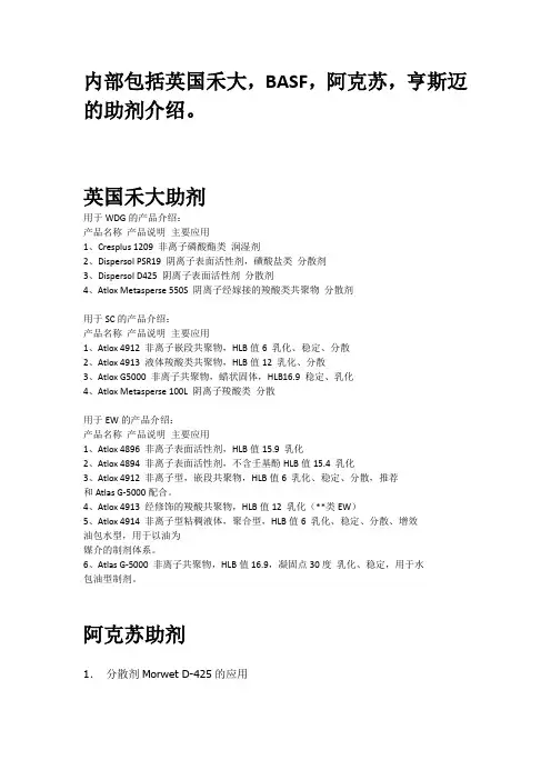 农药助剂介绍