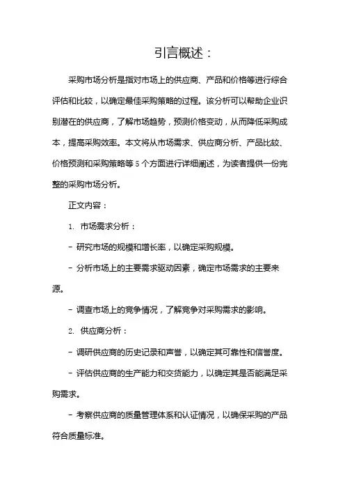 采购市场分析