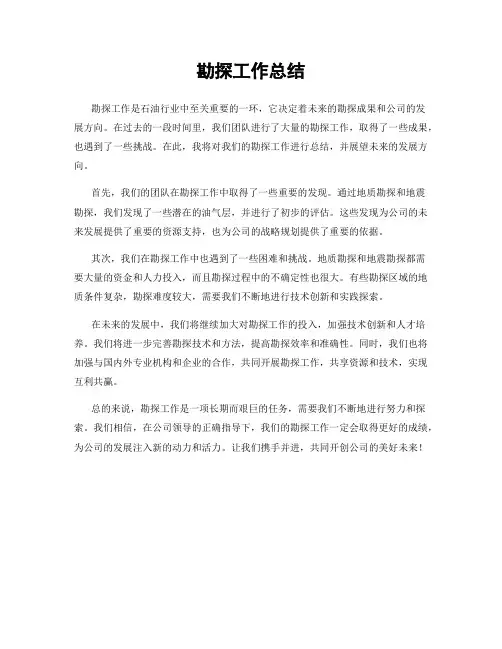 勘探工作总结